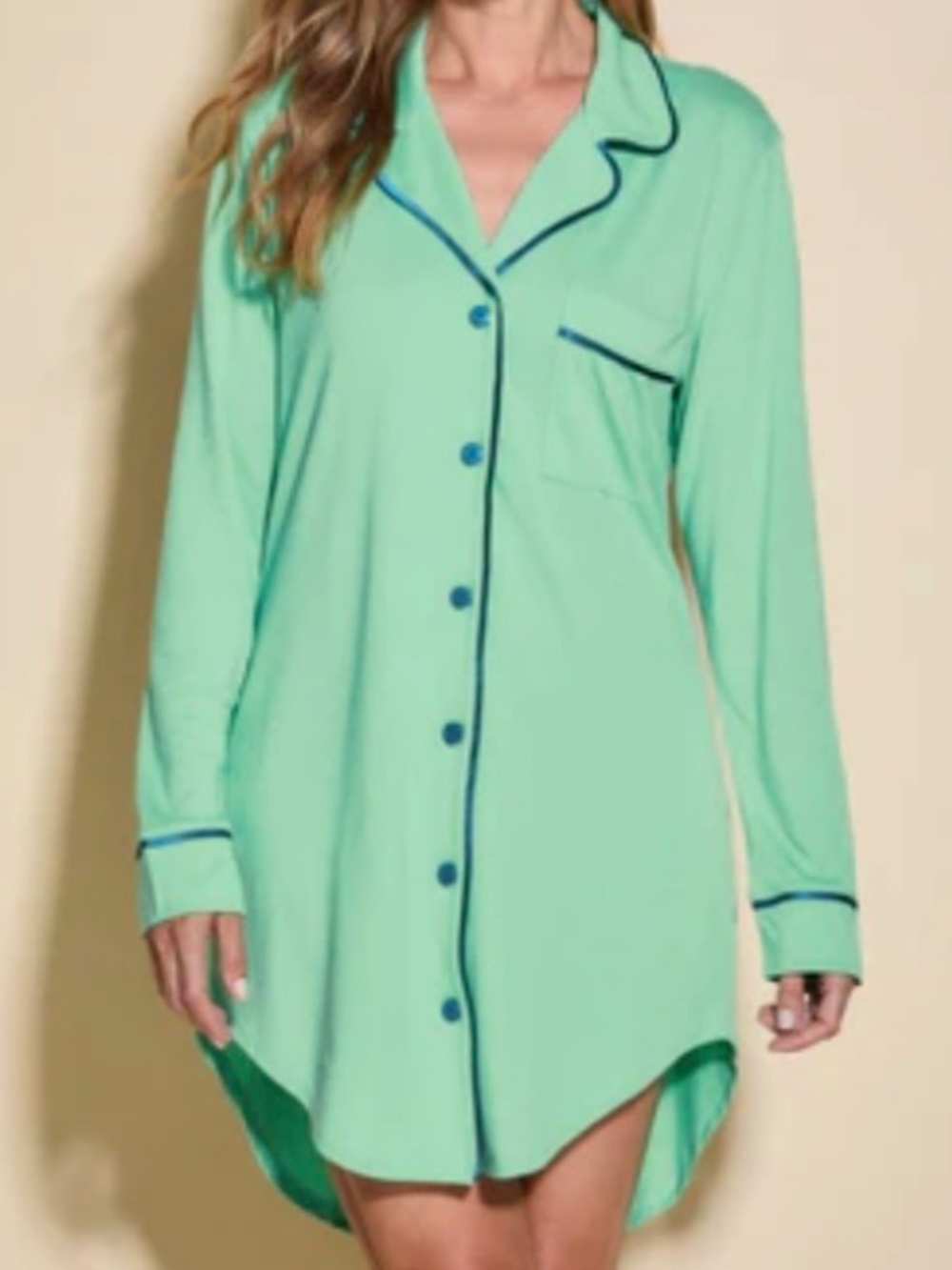 Cosabella Bella Nightshirt Green Blue Piping S